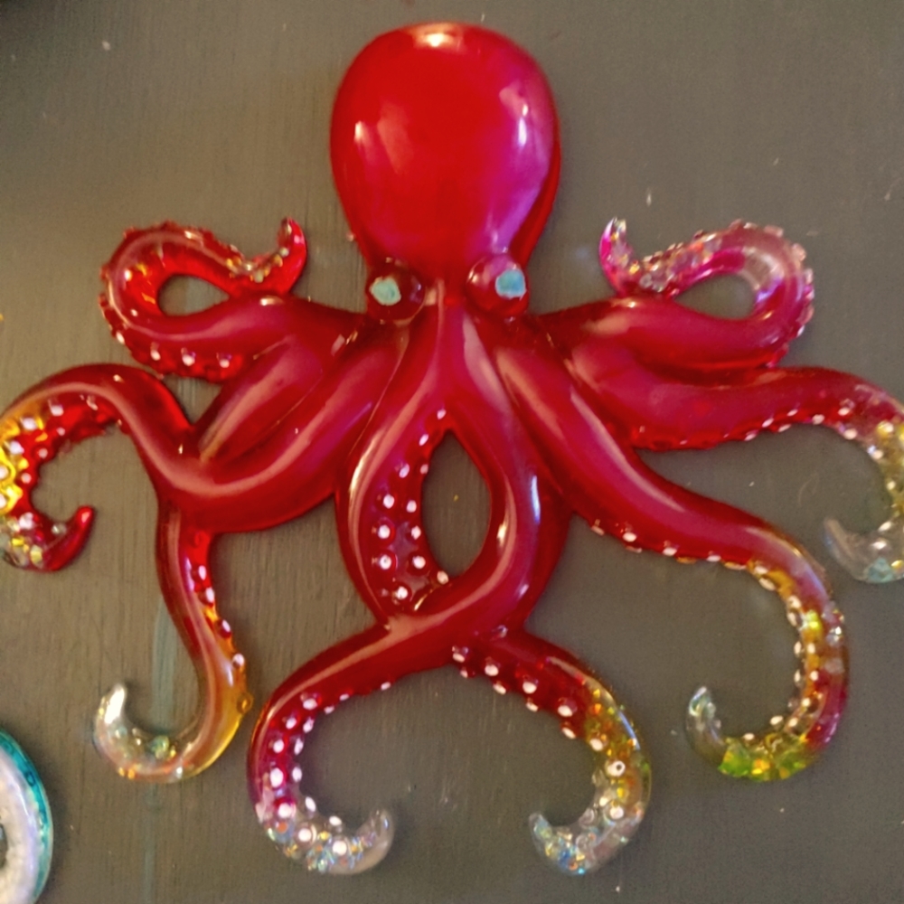Resin octopus wall hangings